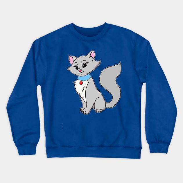 Cute Cat BKR Crewneck Sweatshirt by Bkr Agha Store